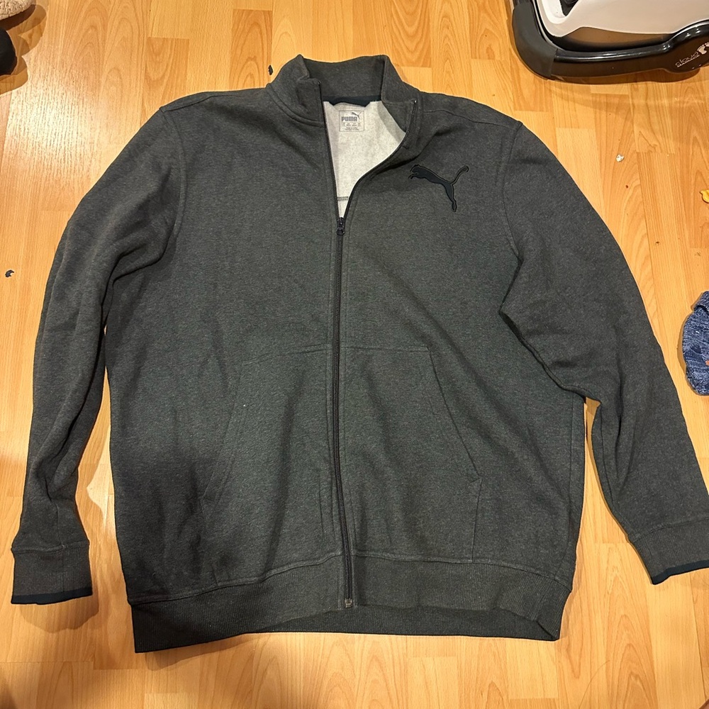 Puma Men's Dark Charcoal Full-Zip Sweater Jacket